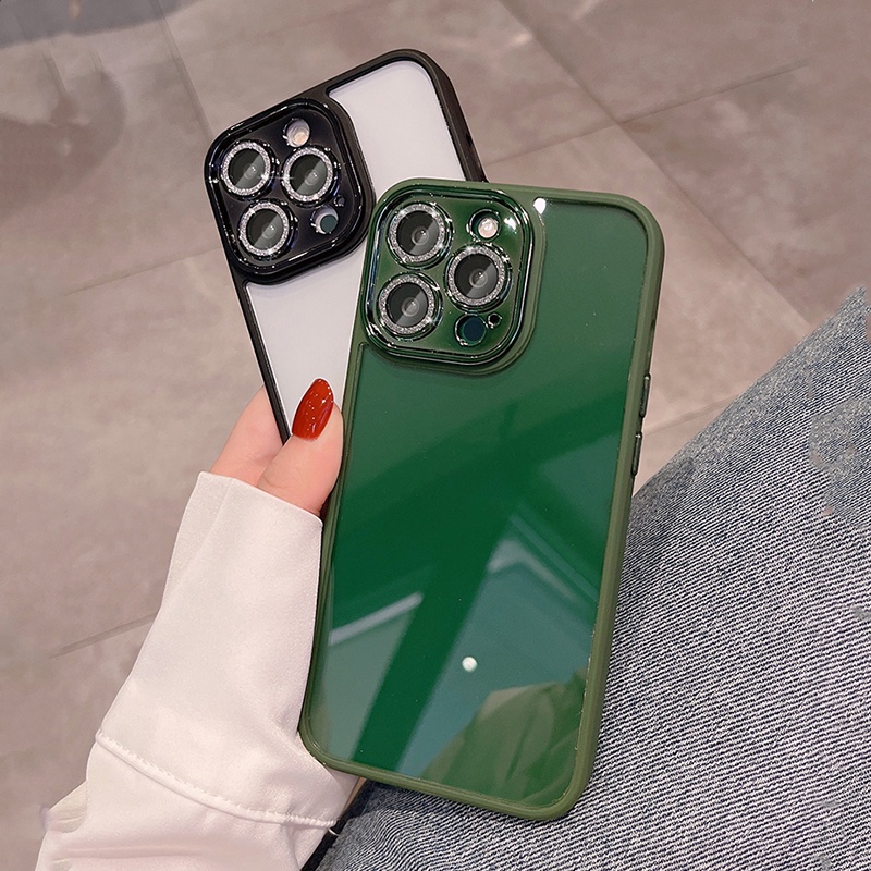 Ốp Điện Thoại Chống Sốc Có Nút Kim Loại Thời Trang Cho iPhone 14 13 12 11 Pro Max