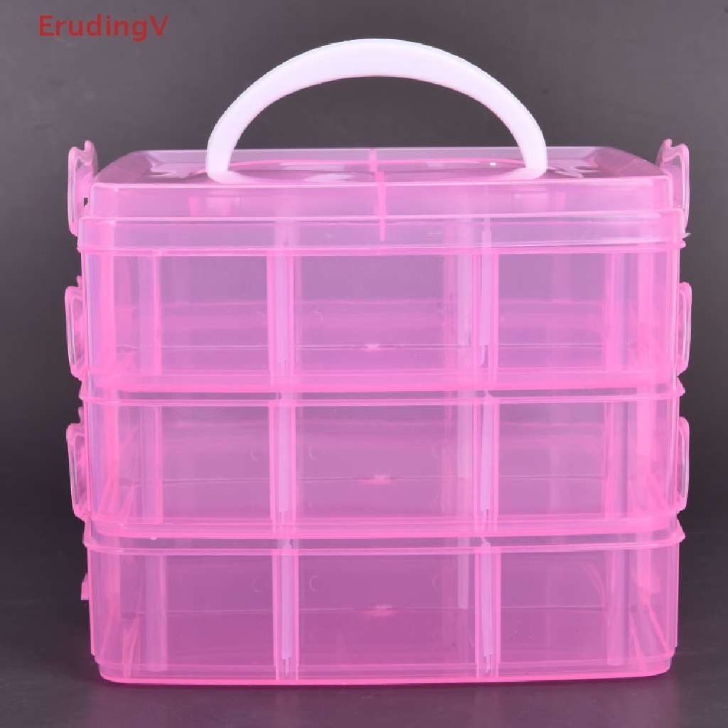 [ErudingV] Hộp Đựng Trang Sức Hạt Cườm 3 Lớp Trong Suốt [Mới]