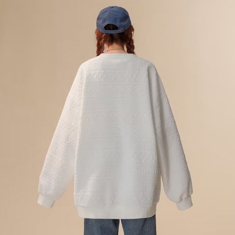 IELGY    Áo sweater Cổ Tròn Dáng Rộng Phong Cách Thời Trang Đường Phố Cho Nữ