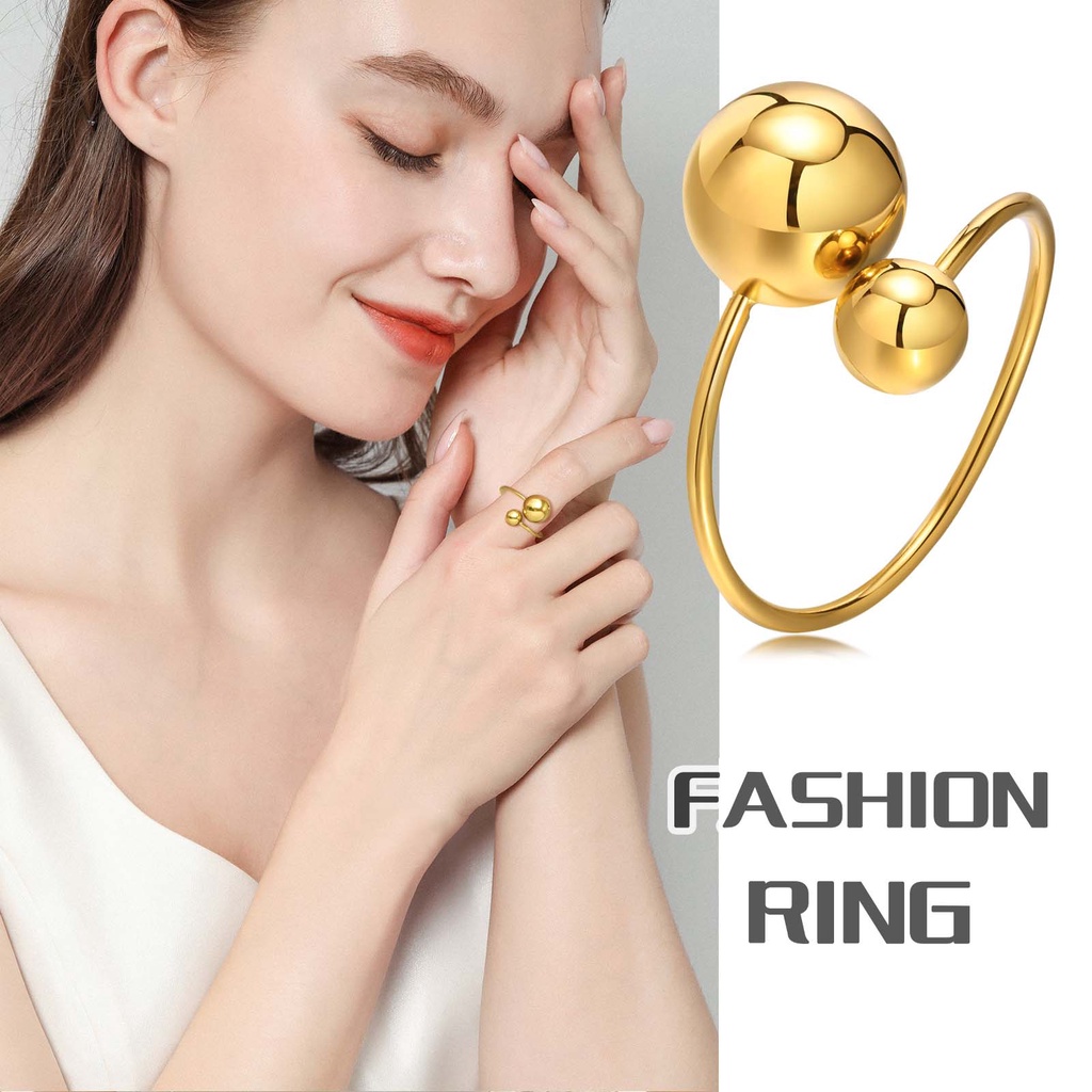 Vnox Nhẫn Hở Bằng Thép Không Gỉ Có Thể Điều Chỉnh Độc Đáo Cho Nữ