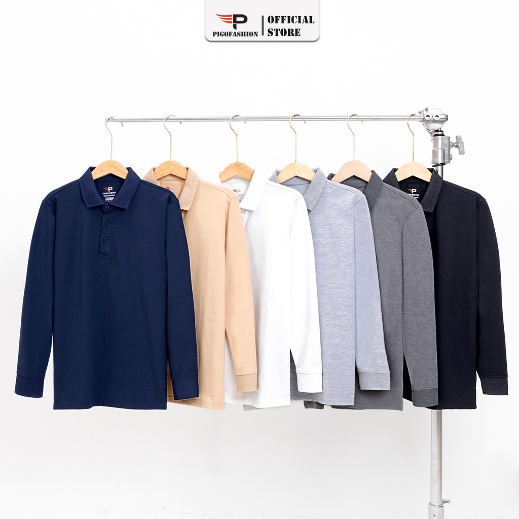 ÁO THUN NAM DÀI TAY CỔ BẺ PHỐI BO KIỂU DÁNG ĐƠN GIẢN AMANBASIC AMADT10