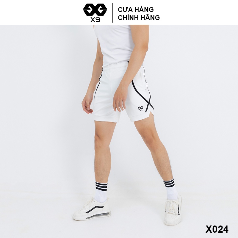 Quần Short Thun Nam Thể Thao Phối Viền Tập Gym Chạy Bộ Ngắn ôm Ngang Đùi - X9 Sportswear - X024