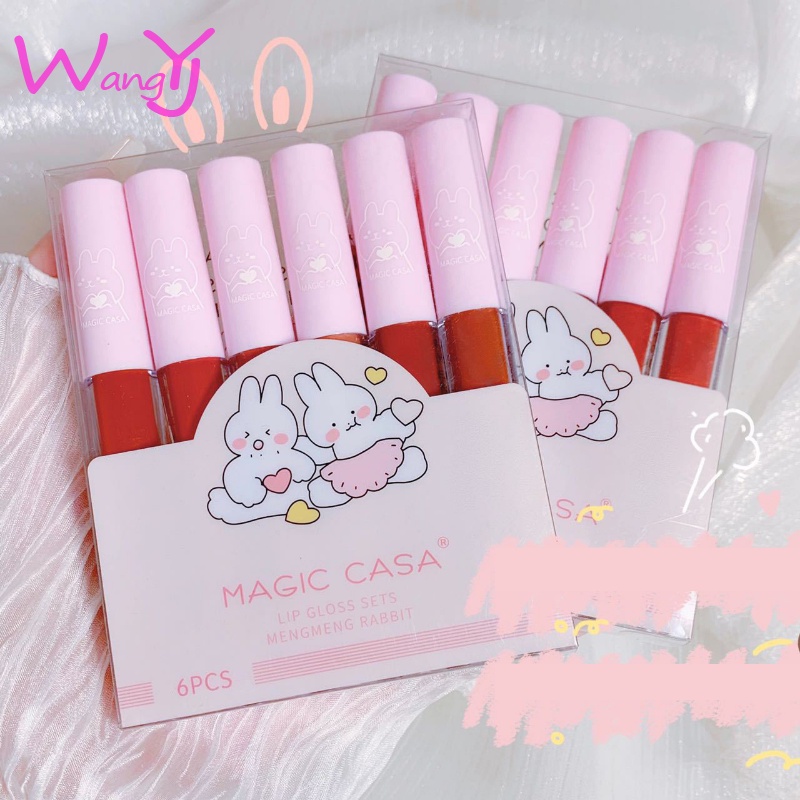 Set 6 Son Môi Dạng Lỏng MAGIC CASA Chống Thấm / Chống Dính Cốc Khi Ăn Uống