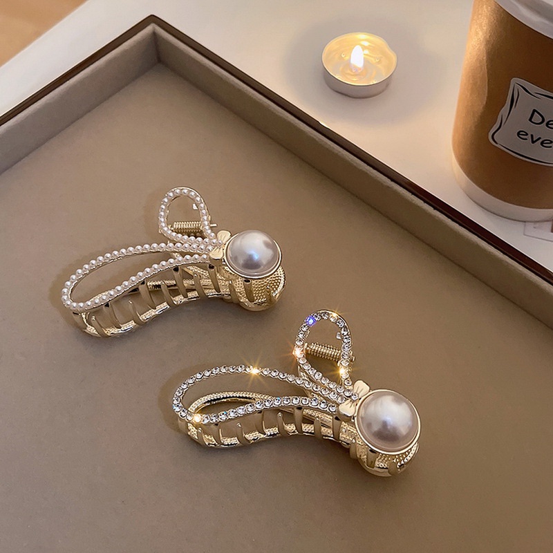 Kẹp Tóc Hình Tai Thỏ Bằng Hợp Kim Đính Ngọc Trai Phong Cách Hàn Quốc Thanh Lịch Dành Cho Nữ timetunnel