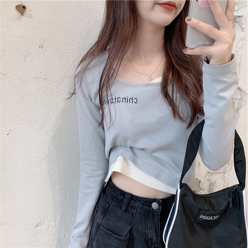 NRVP Áo Thun Nữ Dài Tay Dáng Rộng In Hình Phong Cách Hàn Quốc Kiểu Mới