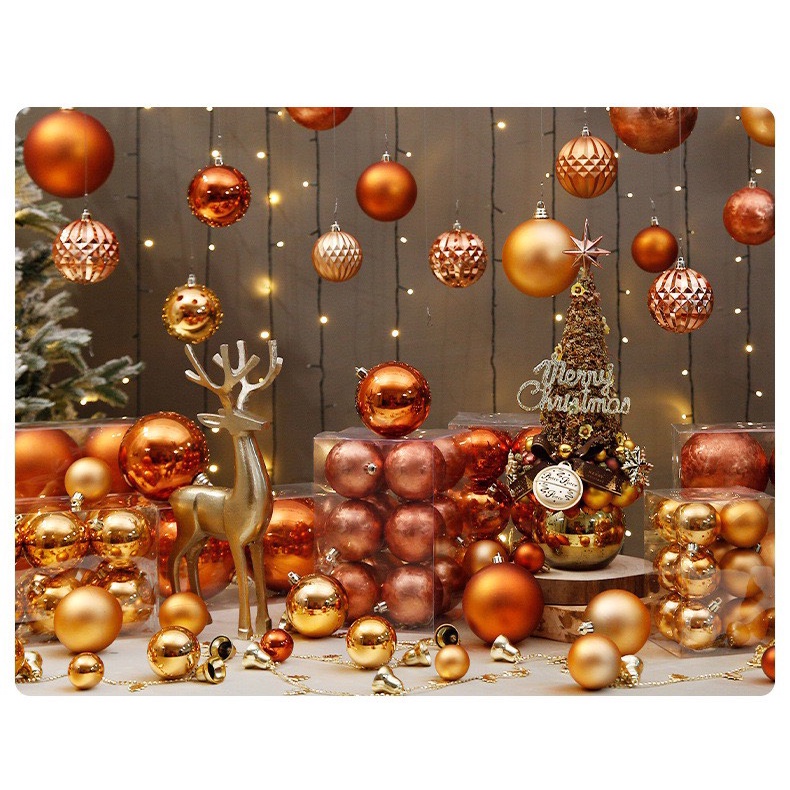 Set 6 Quả Châu Trang Trí Noel - Màu Cam CB014