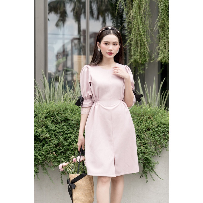 RẬP - Đầm Hồng Tay Ren Nhún Eo - PASTEL 06