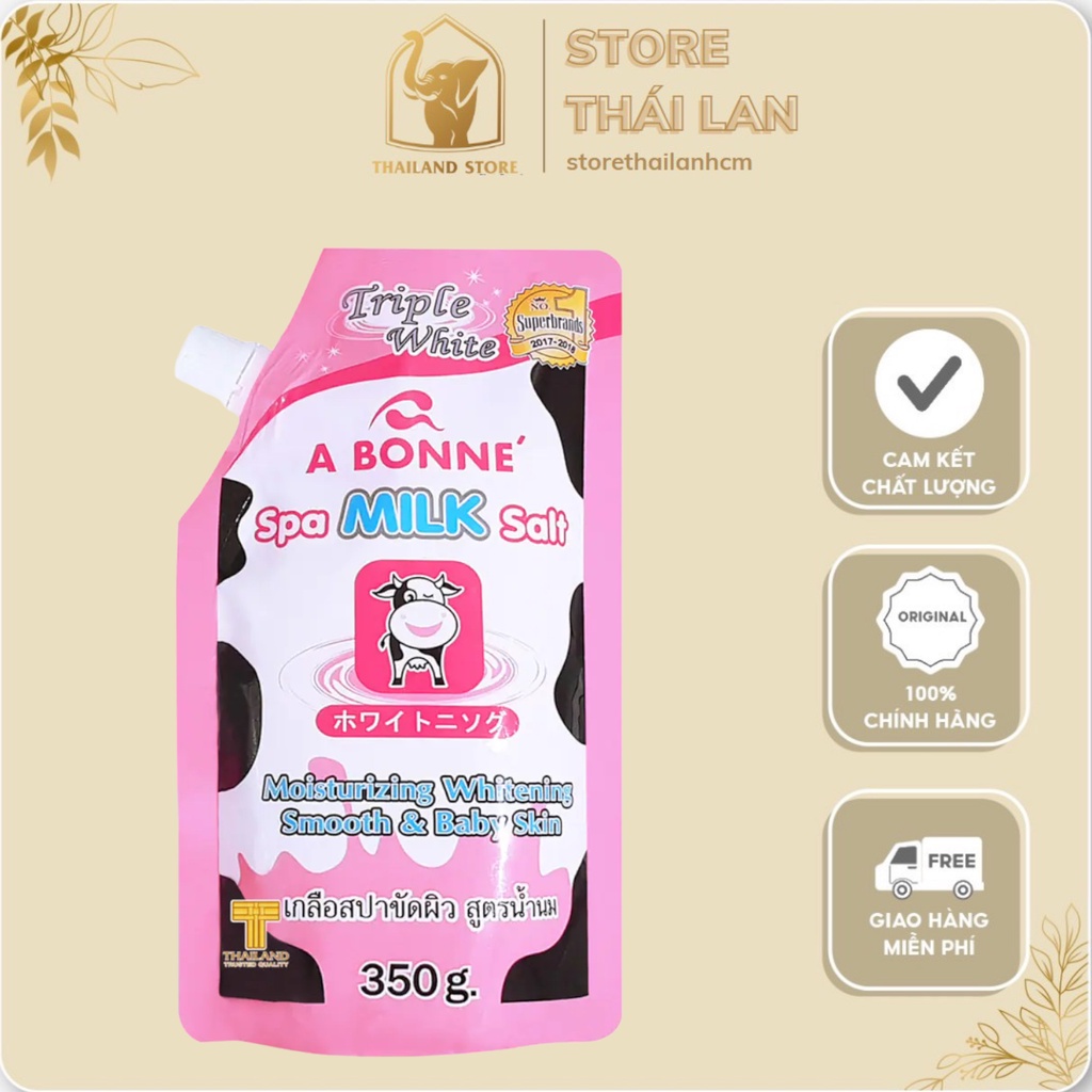 Muối tắm sữa bò tẩy tế bào chết A Bonne Spa Milk Salt Thái Lan 350gr