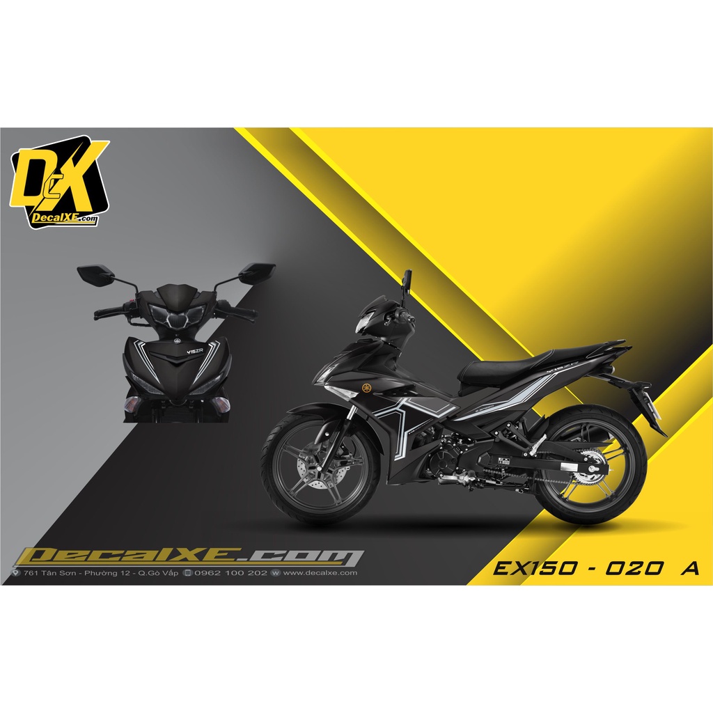Tem dán xe Exciter 150 | Chất Liệu Decal Cao Cấp Chống Nước, Bền Màu, Cắt Khuôn Sẵn Dễ Dán | EX150-0020