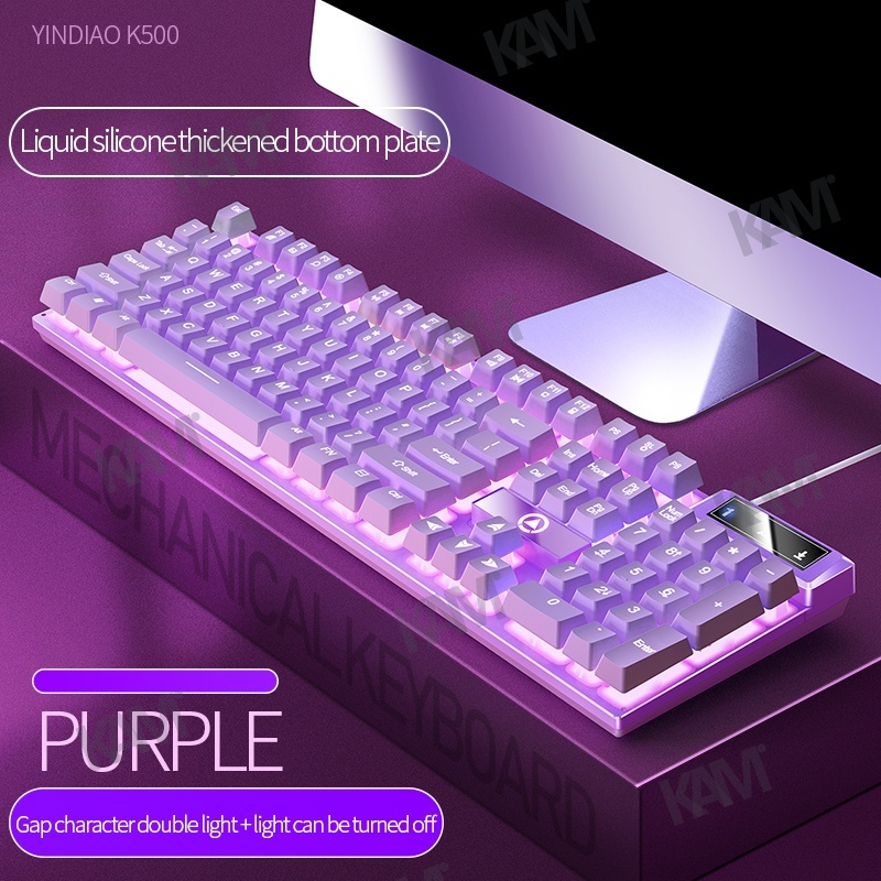 Bàn Phím Chơi game Kam K500 104 Phím Có Đèn Nền Trắng / Đen Chuyên Dụng Cho notebook