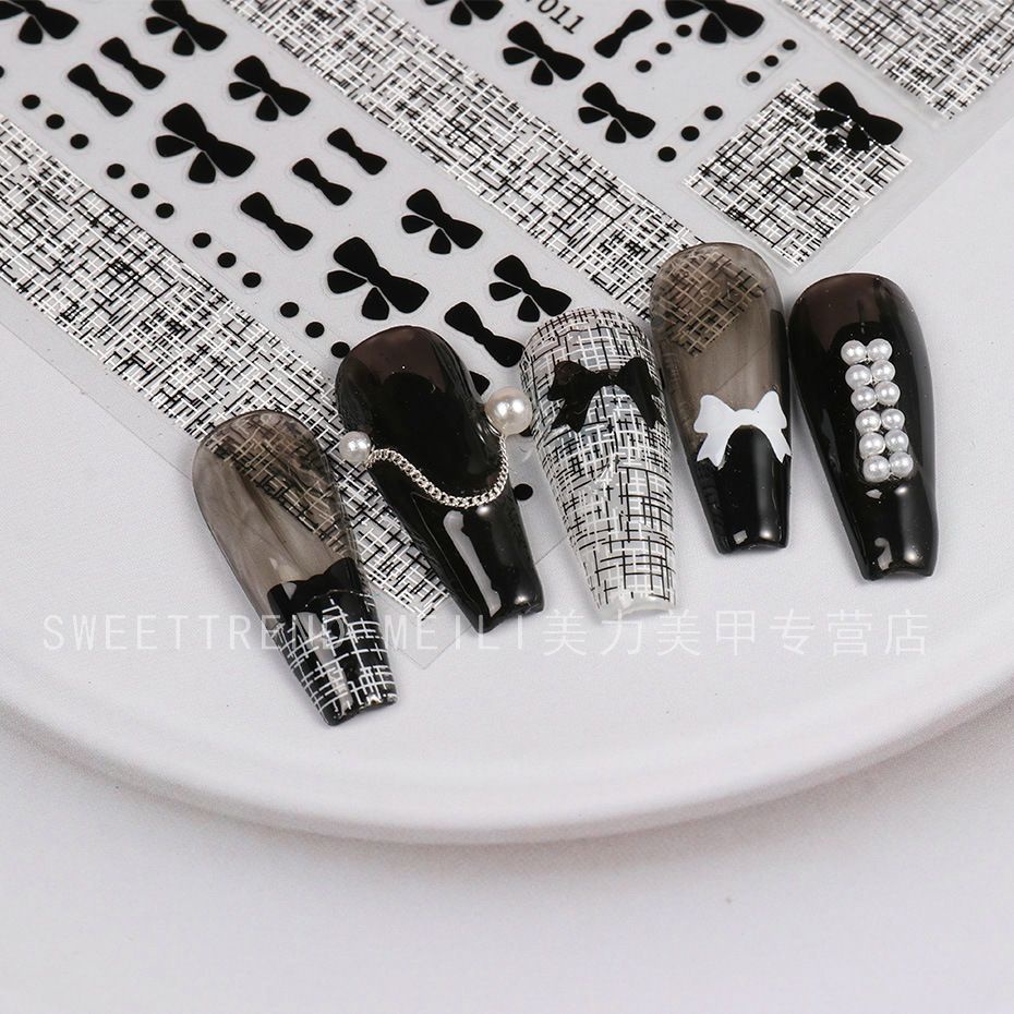 Miếng dán móng tay STZPRONAIL thiết kế hoa/ nơ/ bướm nhiều mẫu tùy chọn phong cách Nhật Bản sang trọng thời trang