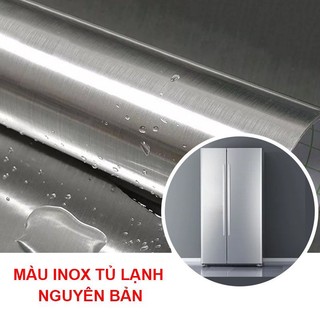 Decal nhôm màu kim loại dán tủ lạnh, đơn giản, sang trọng