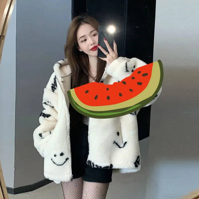 Áo Khoác Len Lông Cừu Plus Size Thời Trang Thu Đông Cho Học Sinh