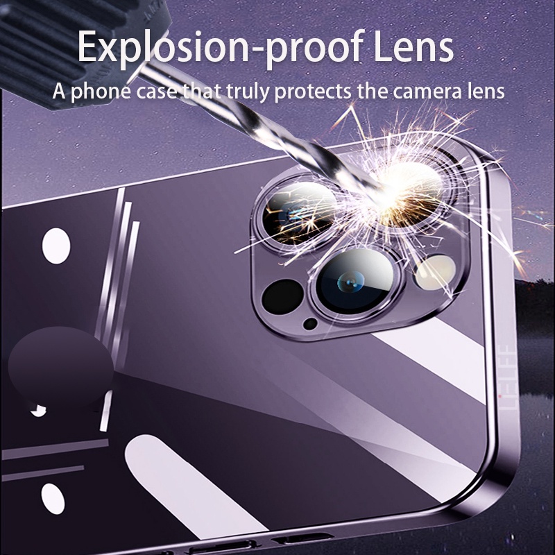 Ốp Điện Thoại iPhone 14 13 pro max 14 plus TPU Mềm Trong Suốt Có Túi Khí Bảo Vệ Ống Kính Máy Ảnh Toàn Diện Cho case ốp lưng iPhone 14 13 12 pro max