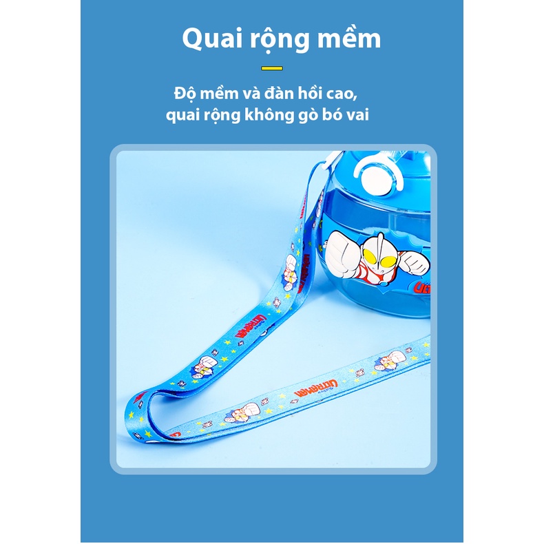 (Hàng Đẹp) Bình Nước nhựa tritant hình quả trứng, DISNEY Kèm Ống Hút silicon, thiết kế độc đáo, sinh động.an toàn.