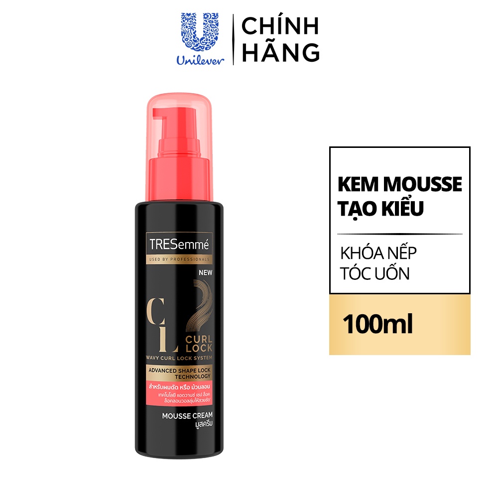 [HB Quà tặng không bán] Kem Mousse tạo kiểu TRESemmé giúp khóa nếp tóc uốn 100ml