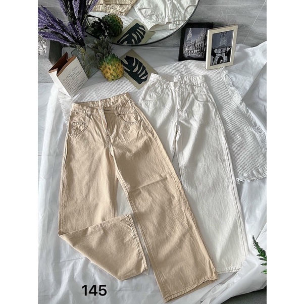 Quần Kaki Nữ Form Suông Lưng Cao Kiểu 3 Màu Ms1450