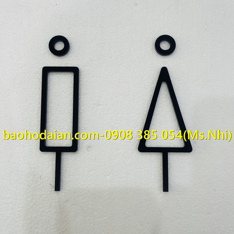 Biển chỉ dẫn nhà vệ sinh nam nữ chất liệu mica hình họa tiết sang trọng