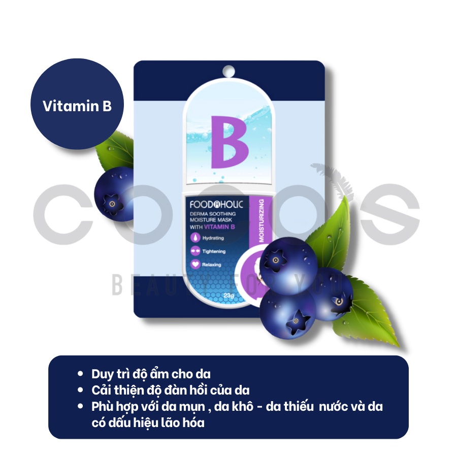 COMBO 6 Mặt Nạ Vitamin giấy Chăm Sóc Da Toàn Diện mùi Foodaholic Essential Mask [23g x 6] [A,B,C,D,E,K]