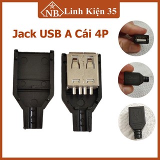 Linh kiện đầu jack cổng usb a cái 4p + vỏ
