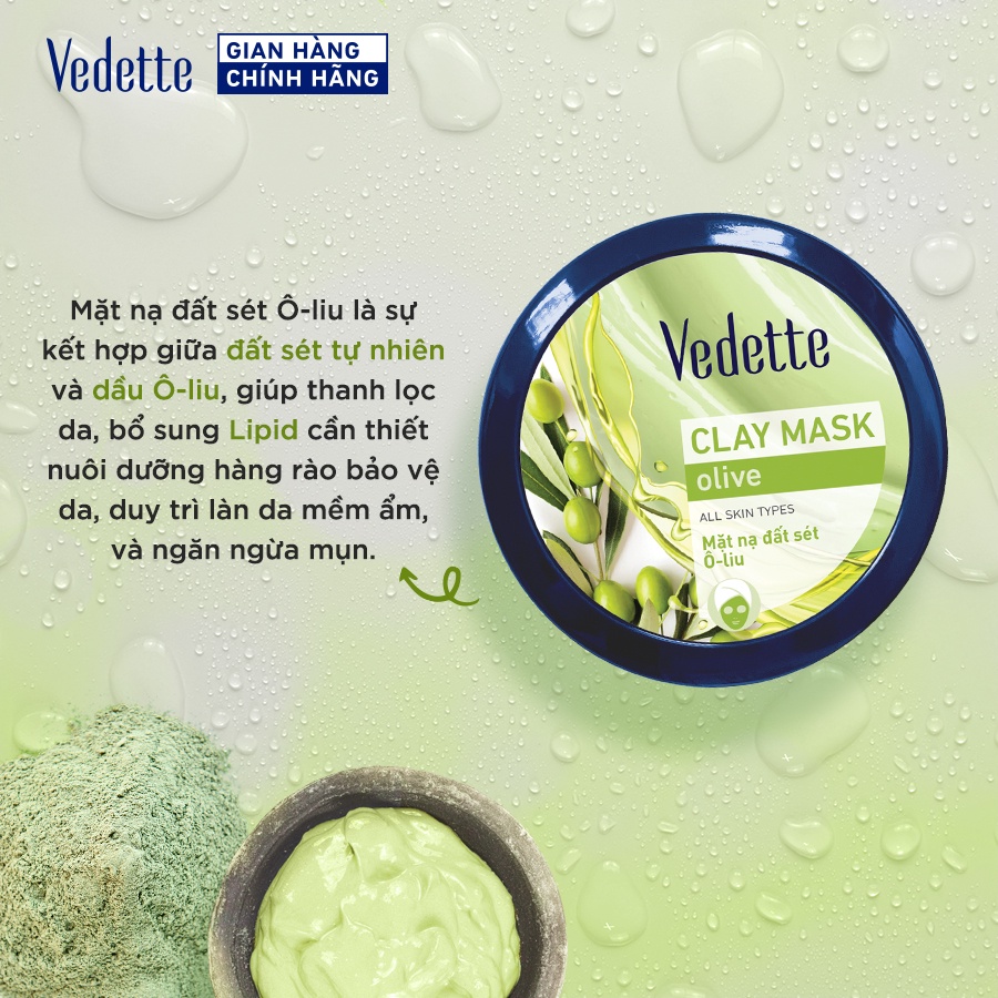 Mặt nạ đất sét Vedette Ôliu  145g