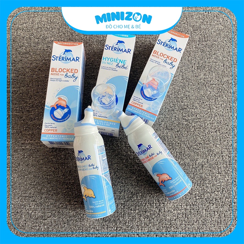 Xịt muối biển cá heo màu cam và xanh 100ml | Minizon Kids
