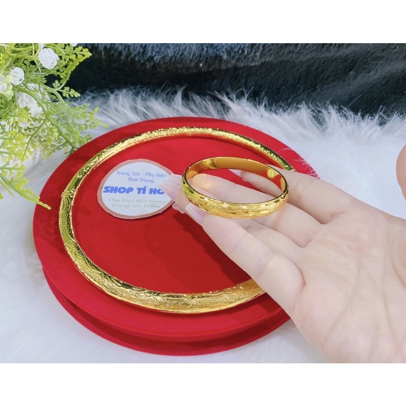 Set bộ vàng cưới cô dâu 5 chỉ mạ vàng 24 cao cấp mẫu mới về ( gồm 1 kiềng rồng phụng 2 chỉ 1 vòng tay 3 chỉ )