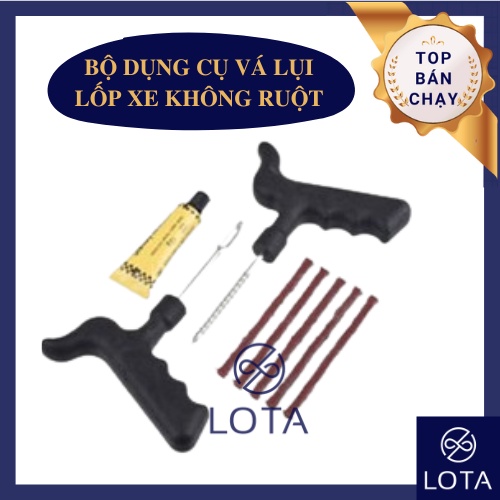 Bộ dụng cụ vá lụi lốp xe không ruột đi phượt