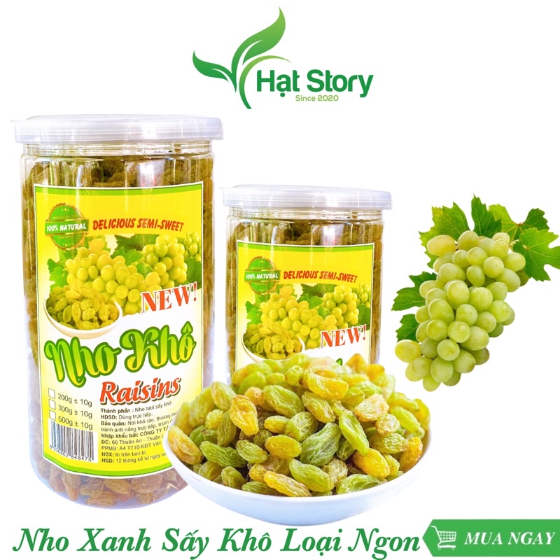 0,5Kg Nho Xanh Loại 1 Cao Cấp Đóng Hũ Như Hình, Cam Kết Ngon
