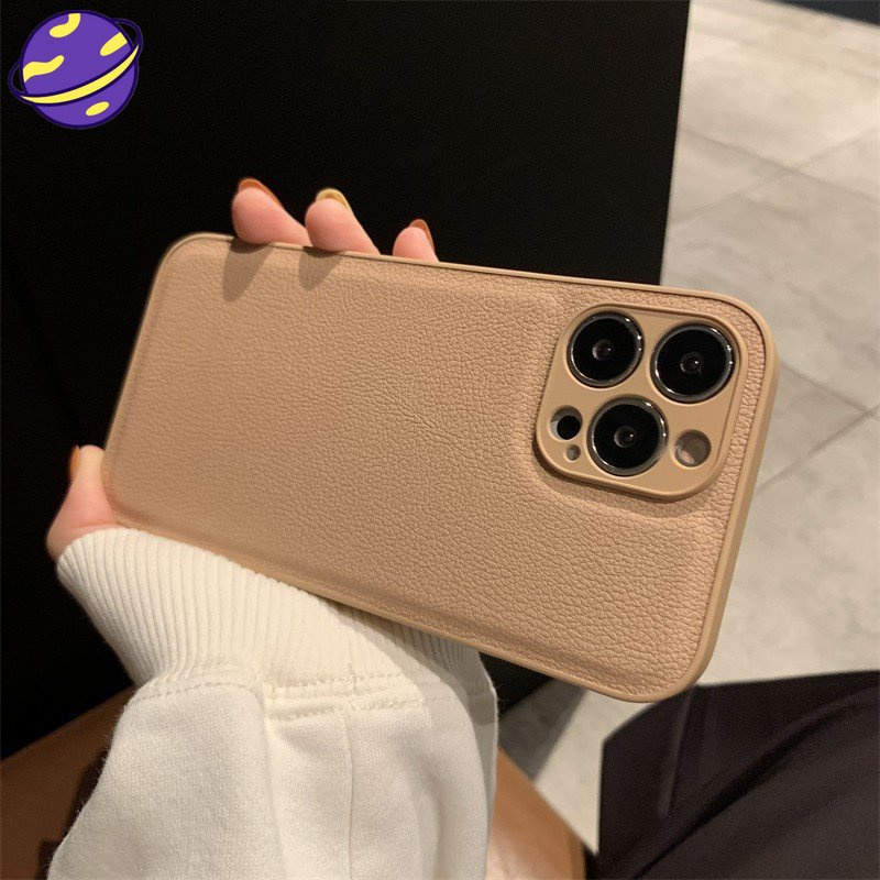 Ốp Điện Thoại Da Mềm Đơn Giản Bảo Vệ Toàn Diện Cho iPhone 14 13 12 Pro Max 14Plus