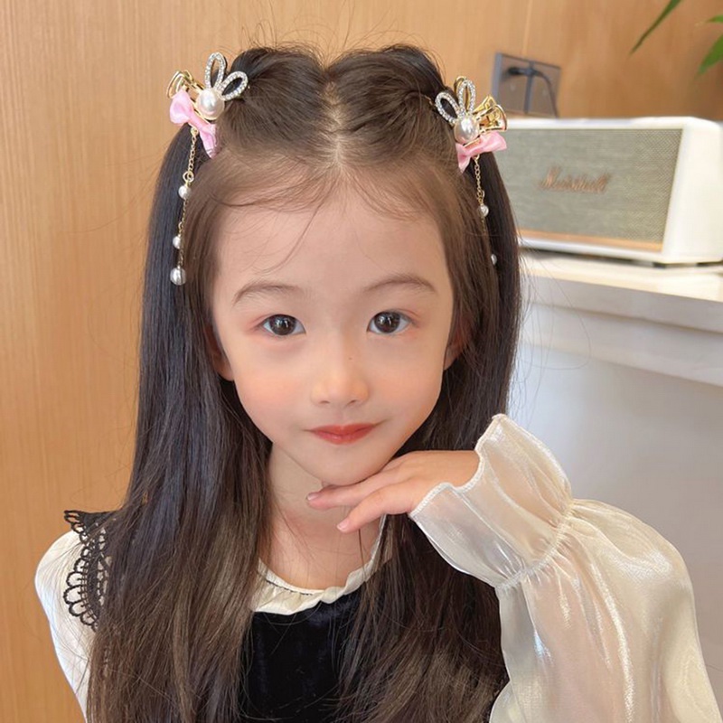 Kẹp Tóc Tua Rua Hình Tai Thỏ Đáng Yêu Cho Bé Gái