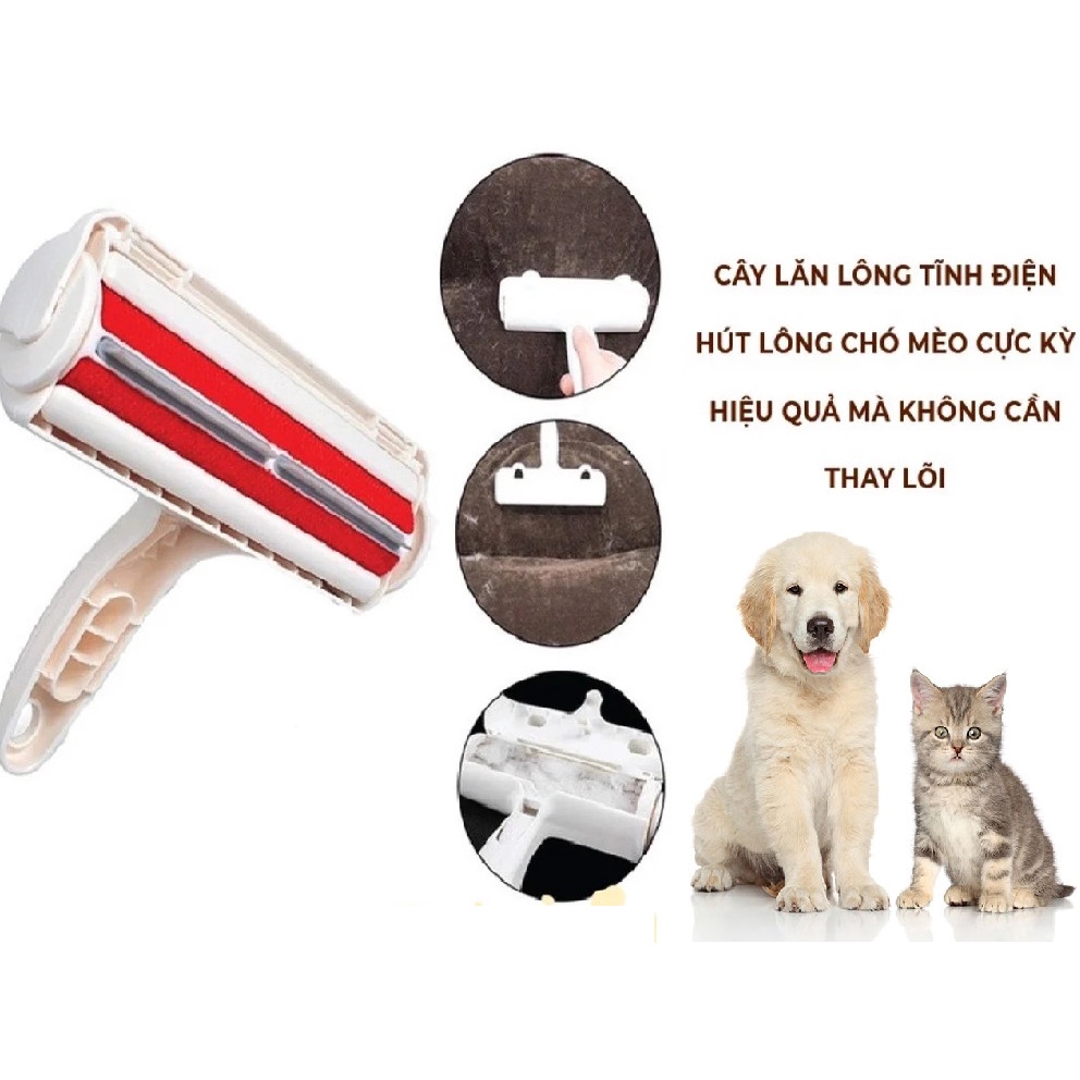 Cây Lăn Lông Thú Cưng, Cây Lăn Tĩnh Điện Hút Lông Chó Mèo Trên Giường, Nệm, Sofa