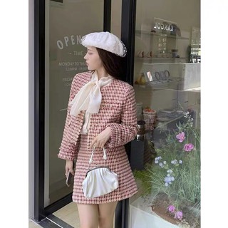 Set áo khoác dạ kẻ caro mix chân váy phong cách ulzzang S18105