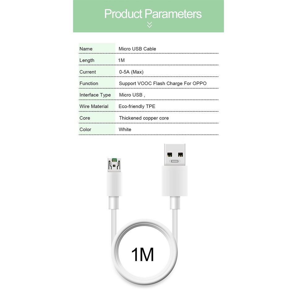 Dây Cáp Sạc Nhanh Micro USB 4A 5V 4A 7 Pin Chuyên Dụng Cho OPPO VOOC