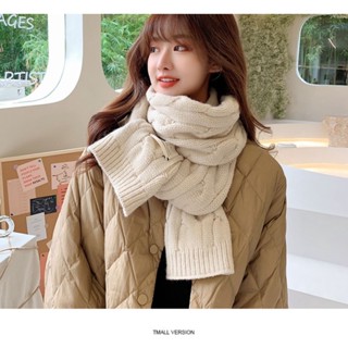 Khăn len choàng cổ nữ, khăn len đan thừng phong cách vintage xinh xắn