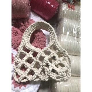 Túi len lưới mini handmade