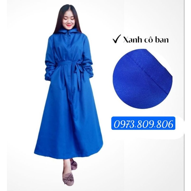 áo gió dáng dài 2 lớp chùm kín chân