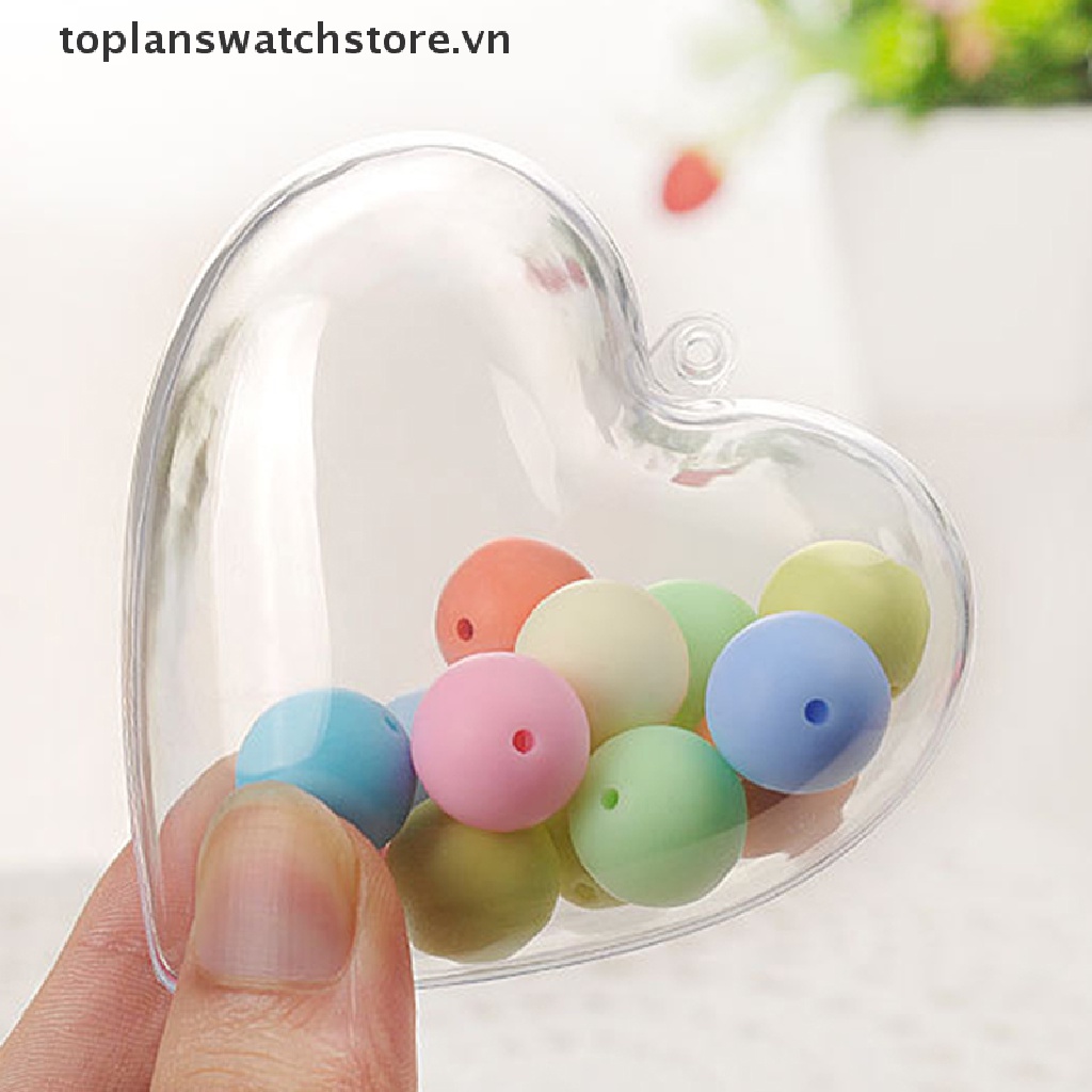 1 Quả Bóng Nhựa Trong Suốt Hình Trái Tim Dùng Trang Trí Giáng Sinh