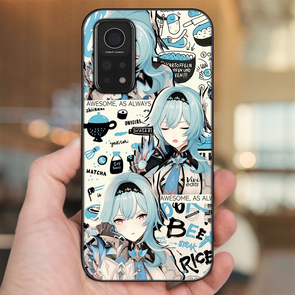 Ốp lưng Xiaomi Mi 10T Pro 5G viền đen in hình Eula Genshin Impact