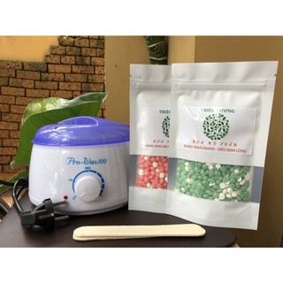 Nồi nấu sáp nóng pro wax 100 + 200gr sáp + 5 que gỗ lấy sáp