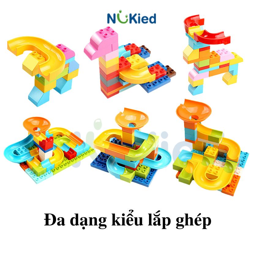 Đồ chơi le. go lắp ghép và xếp hình đa dạng mẫu trượt có kèm viên bi tương thích hạt duplo