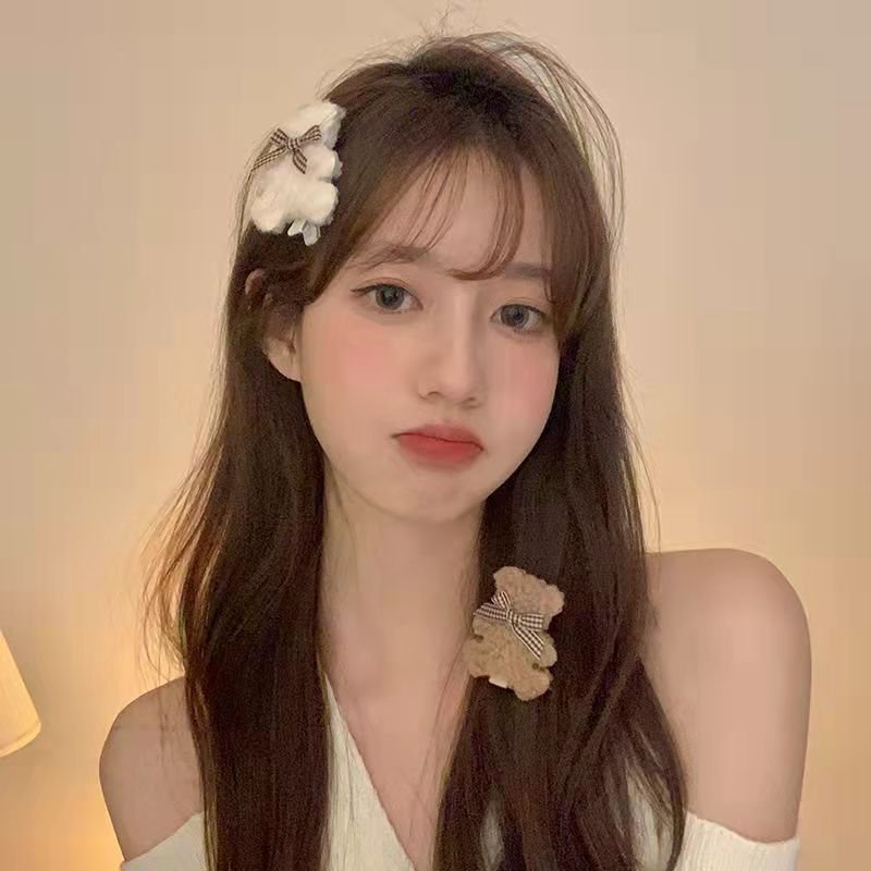 Kẹp tóc gấu hàn quốc thắt nơ caro dễ thương Tiluca KEP41