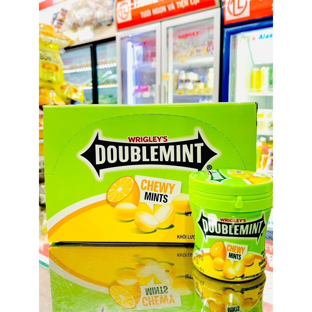 Kẹo nhai Doublemint Chewy Mints hương chanh bạc hà hũ 80g