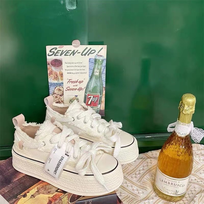 Giày Thể Thao canvas Đế Dày Thời Trang Hàn Quốc Dành Cho Nữ