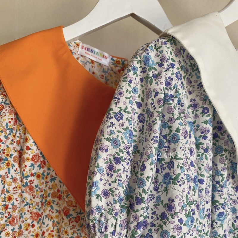 Floly dress - Váy/đầm babydoll vintage hoa nhí freesize 24KSTUDIO