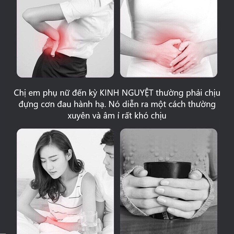 Đai massage bụng làm ấm bụng giảm đau bụng khi đến kỳ kinh nguyệt, máy massage làm ấm tử cung cho phụ nữ