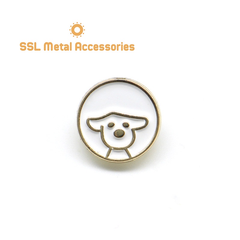 Nút áo nhỏ thời trang mới bằng kim loại hình chó con dễ thương dành cho áo vest, sơ mi, áo dạ CD-3416 12mm
