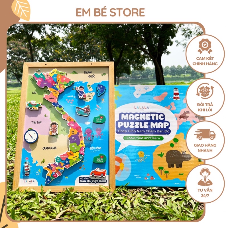 Bộ lắp ghép nam châm Việt Nam - Em Bé Store