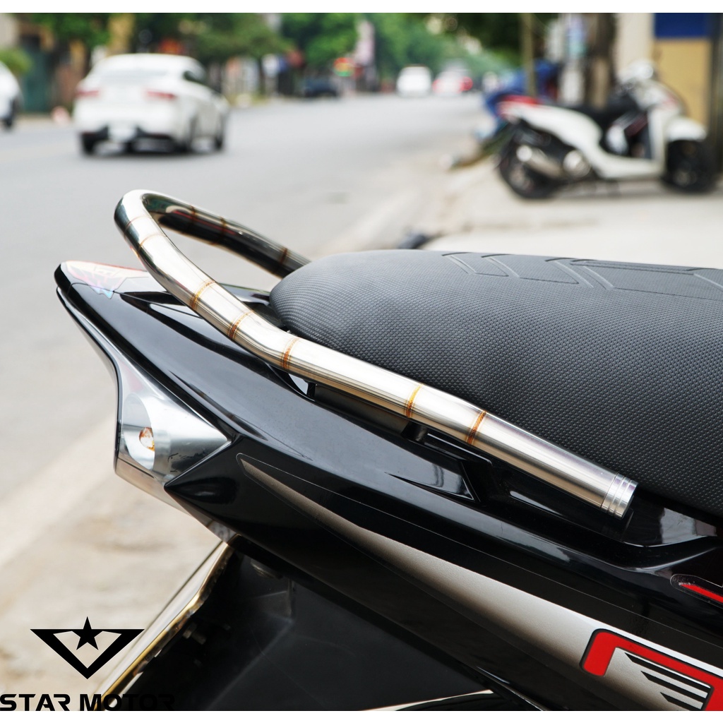 Tay xách inox 304 dành cho xe Sirius from vểnh - mối hàn mũi tên