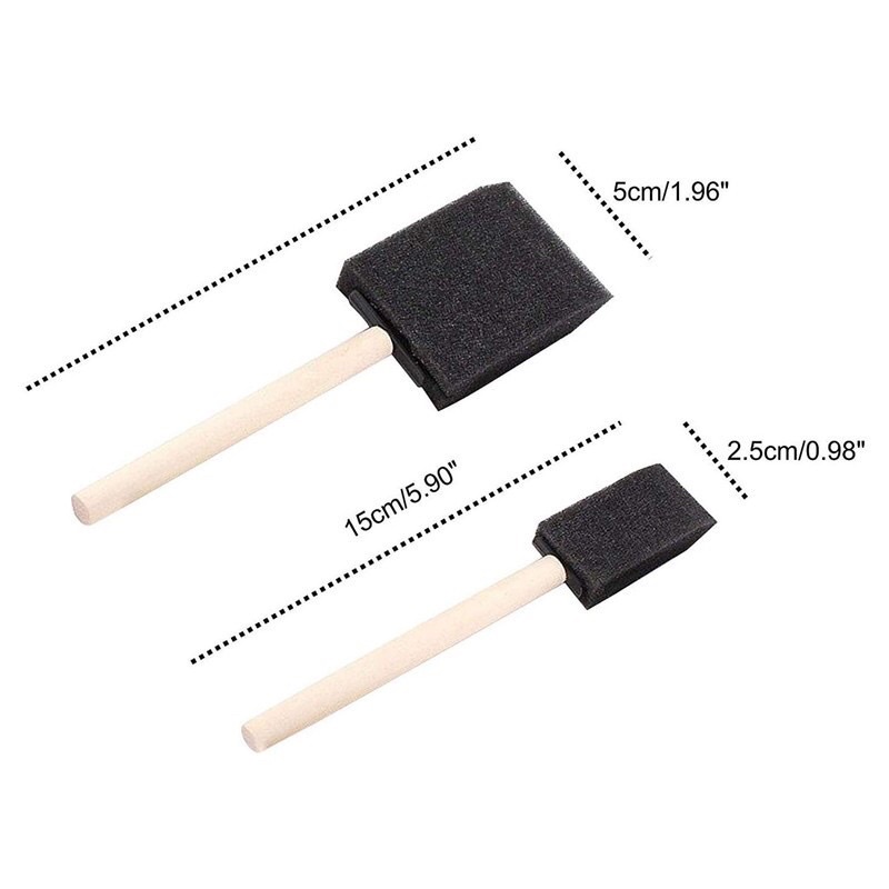Cọ xốp cán gỗ cho sơn màu lau, dụng cụ lau sơn gốc nước, cọ chuyên của Sơn Acrylic.